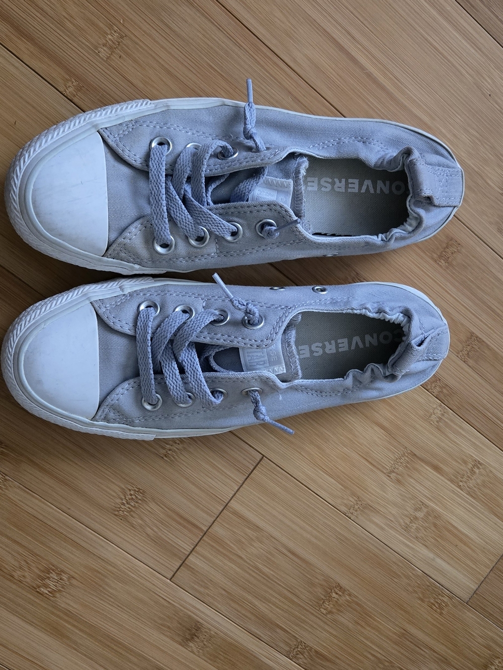 Converse Light Gray Canvas Low-Top Sneakers